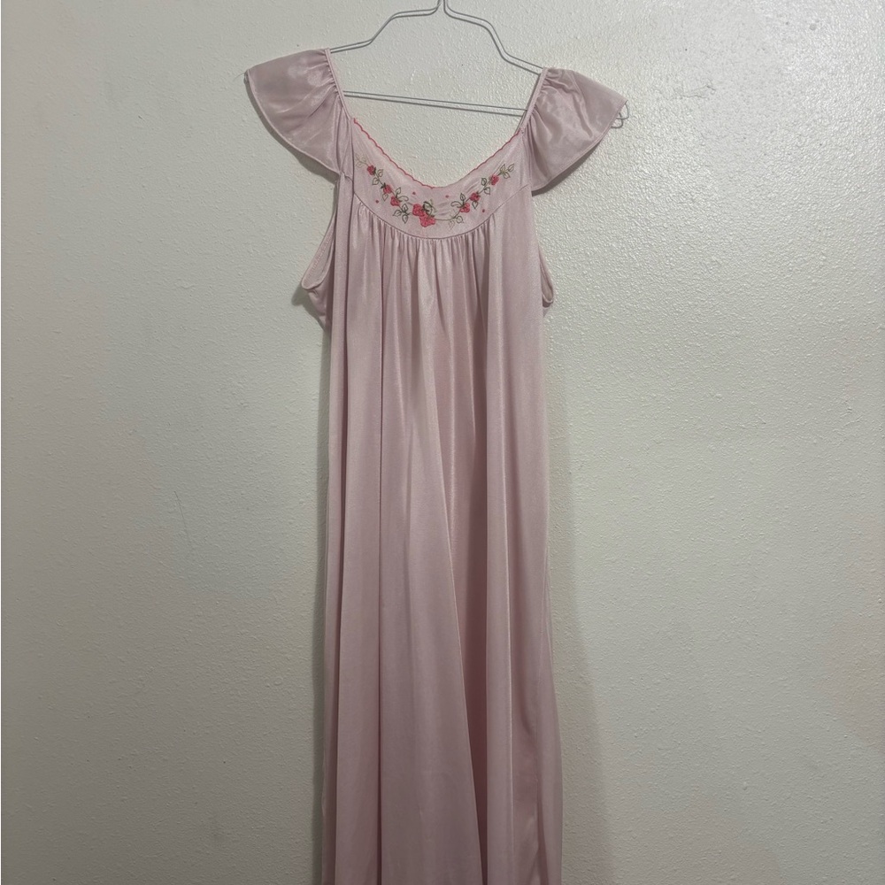 Pink Embroidered Nightgown